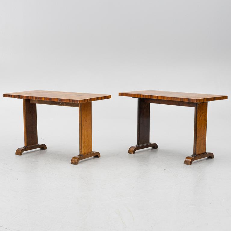 A pair of tables, Swedish Modern, 1930s.