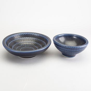 KÅGE VERKSTAD, two stoneware bowls, Sweden, mid 20th century.