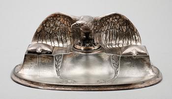 SKRIVSTÄLL, försilvrad metall, 1920-tal.