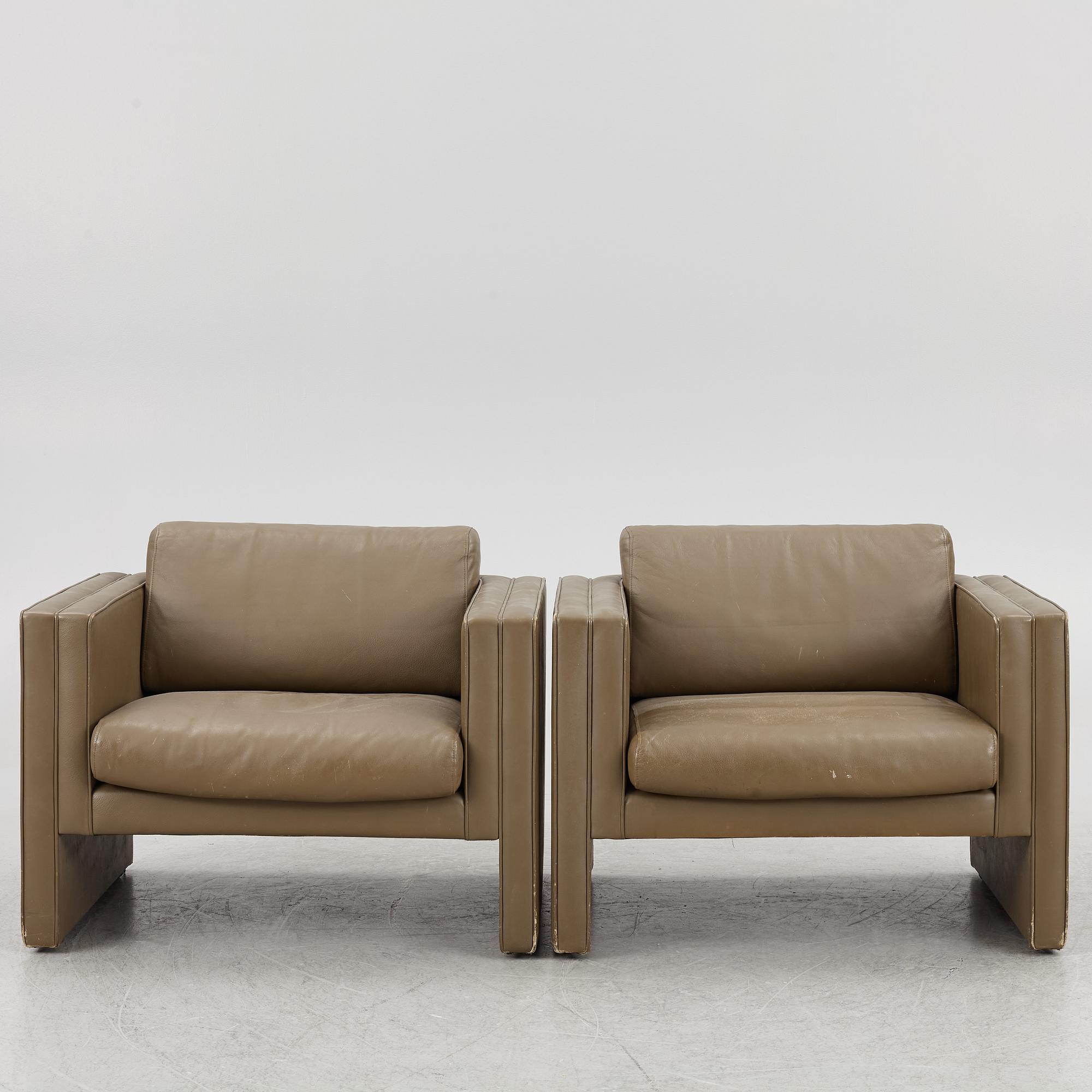 Jürgen Lange, fåtöljer, ett par, "Studio", Walter Knoll, Tyskland.