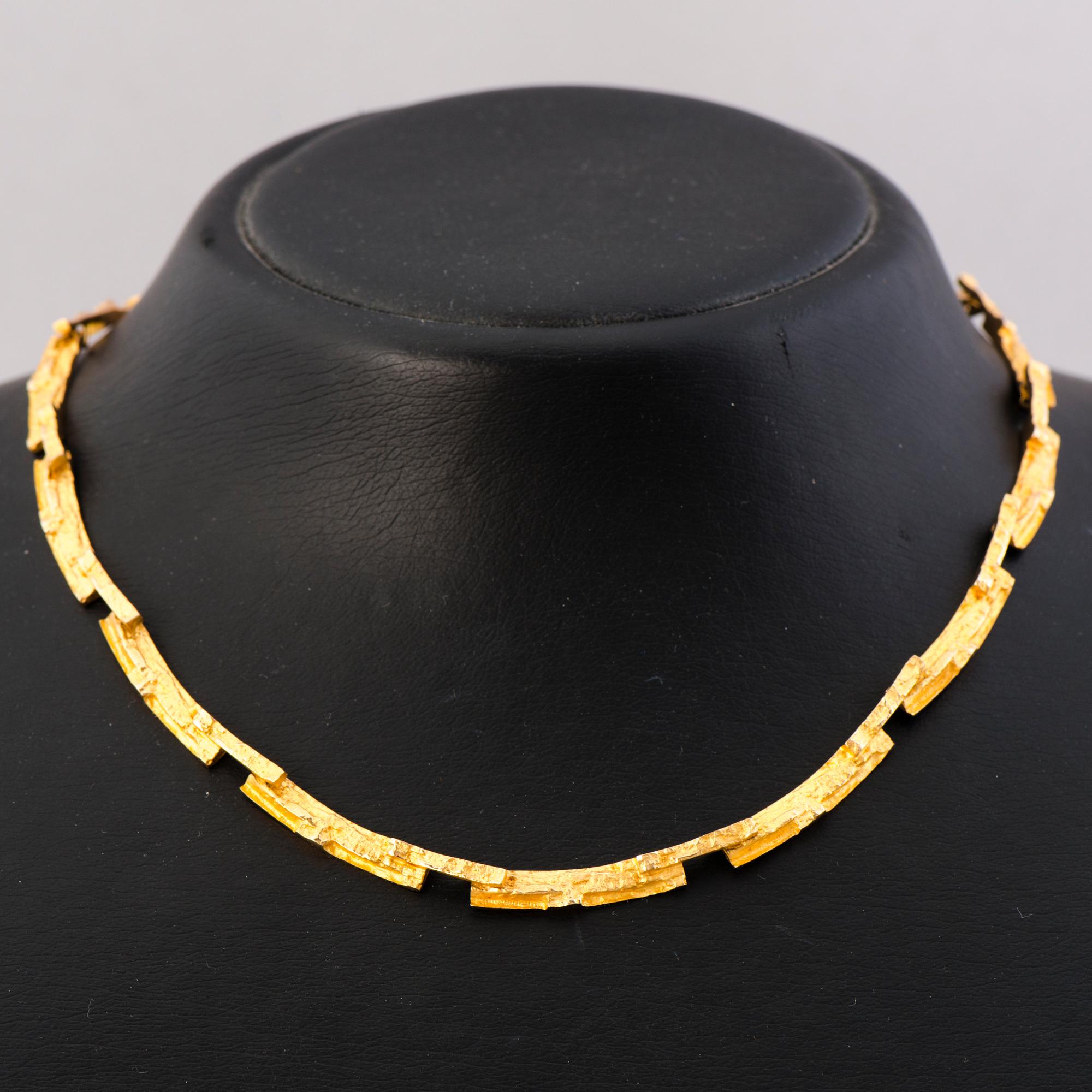 BJÖRN WECKSTRÖM, COLLIER, "Tundra", 14K guld. Lapponia 1979.