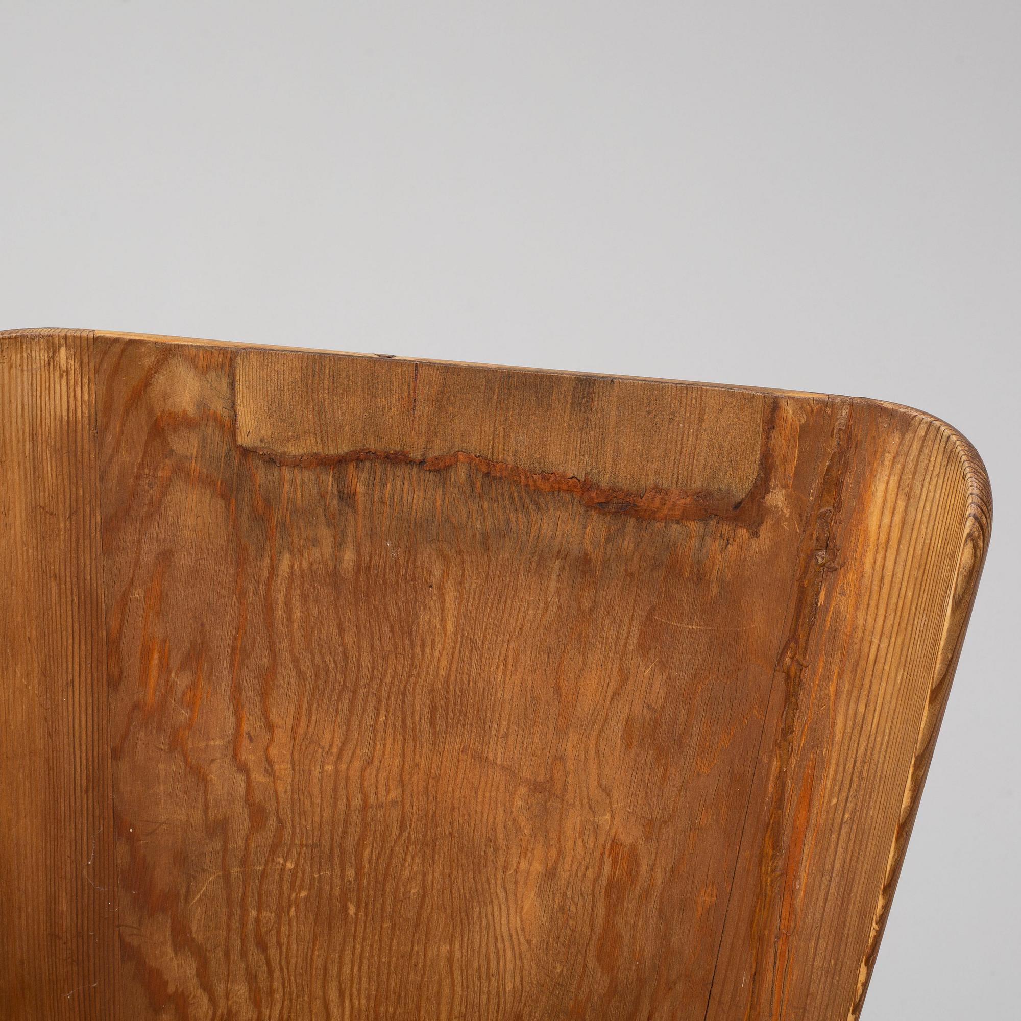 SPORTSTUGEMÖBEL, a pine dinner table and four chairs (3+1), one by Göran Malmvall, Svensk Fur, Sweden mid 20th century.