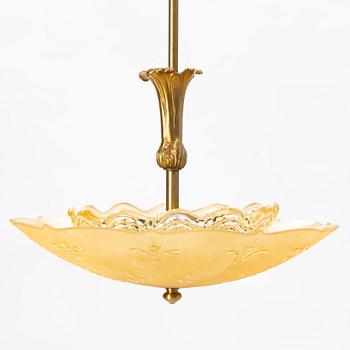 Ceiling lamp, Orrefors, 1940s.