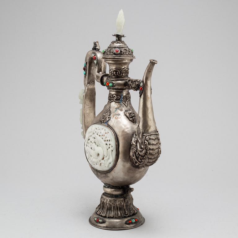 A large tibetan style ewer, China, modern manufactory.
