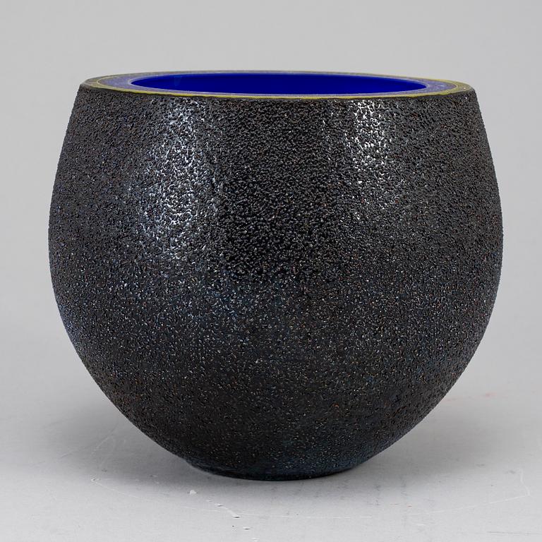 MONICA BACKSTRÖM, glass vase, Kosta Boda, signed.