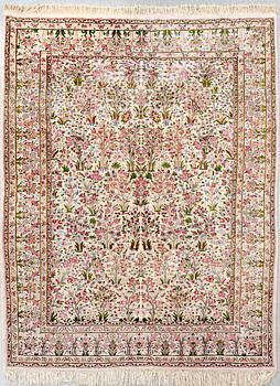 A on old/semaintique Kerman carpet ca 282x213 cm.