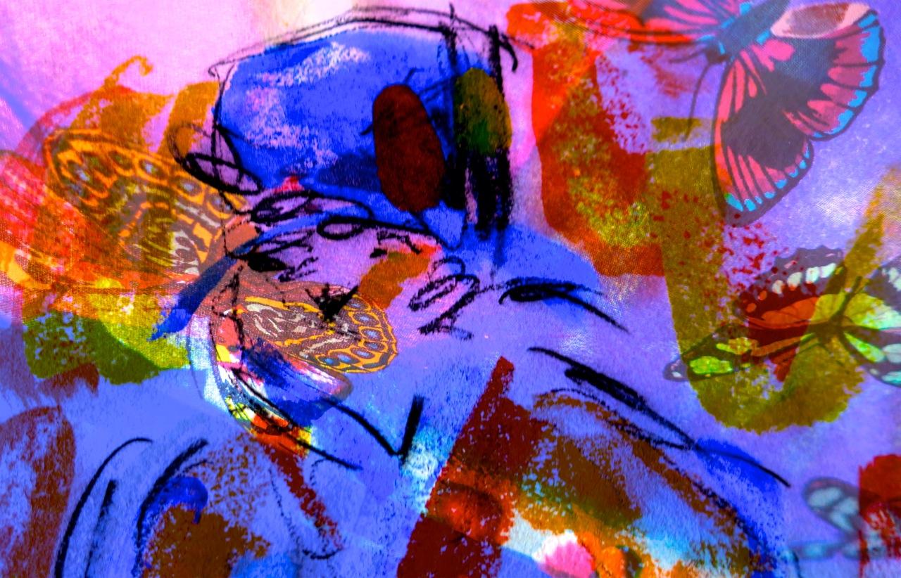 RIITTA NELIMARKKA, fotomontaasi, a tergo signeerattu, numeroitu 1/3.