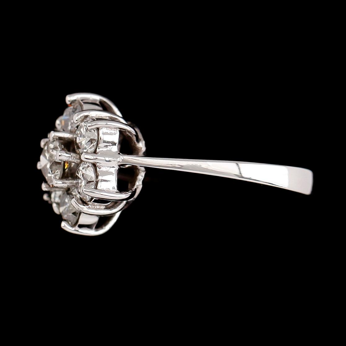 RING, 14 k guld, briljantslipade diamanter tot ca 1.32 ct.