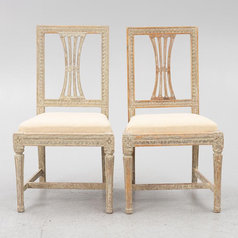 A pair of late Gustavian chairs, Lindome, circa 1800.