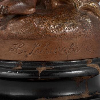 A Heinrich Schwabe signed metall figure, circa 1900.