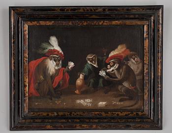 Abraham Teniers Hans efterföljd, Kortspelande apor.