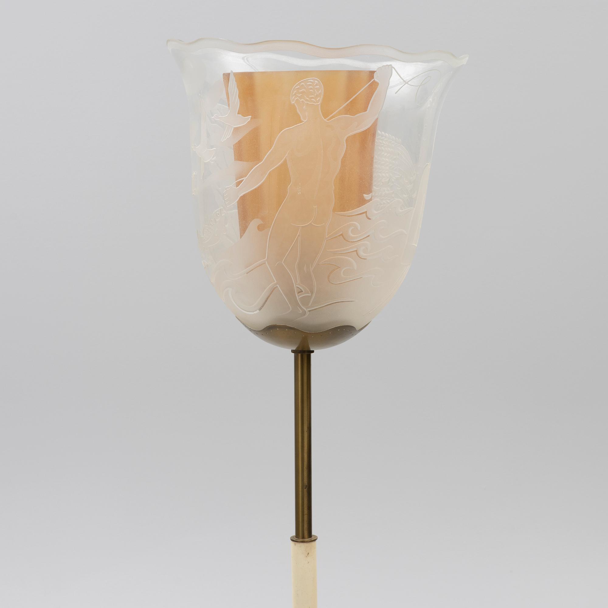 Bo Notini, a floor lamp, Glössner & Co, Stockholm, 1940s.
