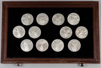 SAMLARMEDALJER, 50 st, sterlingsilver, "Rembrandt i silver", Franklin Mint AB, 1974.
