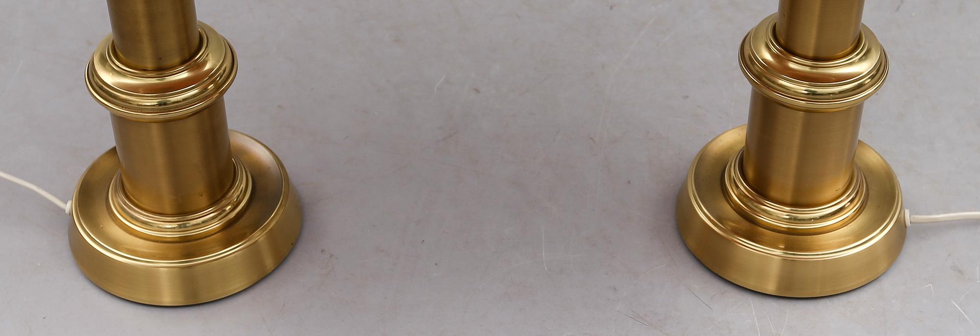 BORDSLAMPOR, 1 par, mässing, EWÅ, Värnamo, 1900-talets andra hälft.