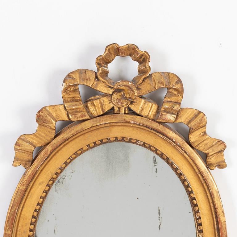 A pair of Gustavian style mirror sconces, 19th Century.