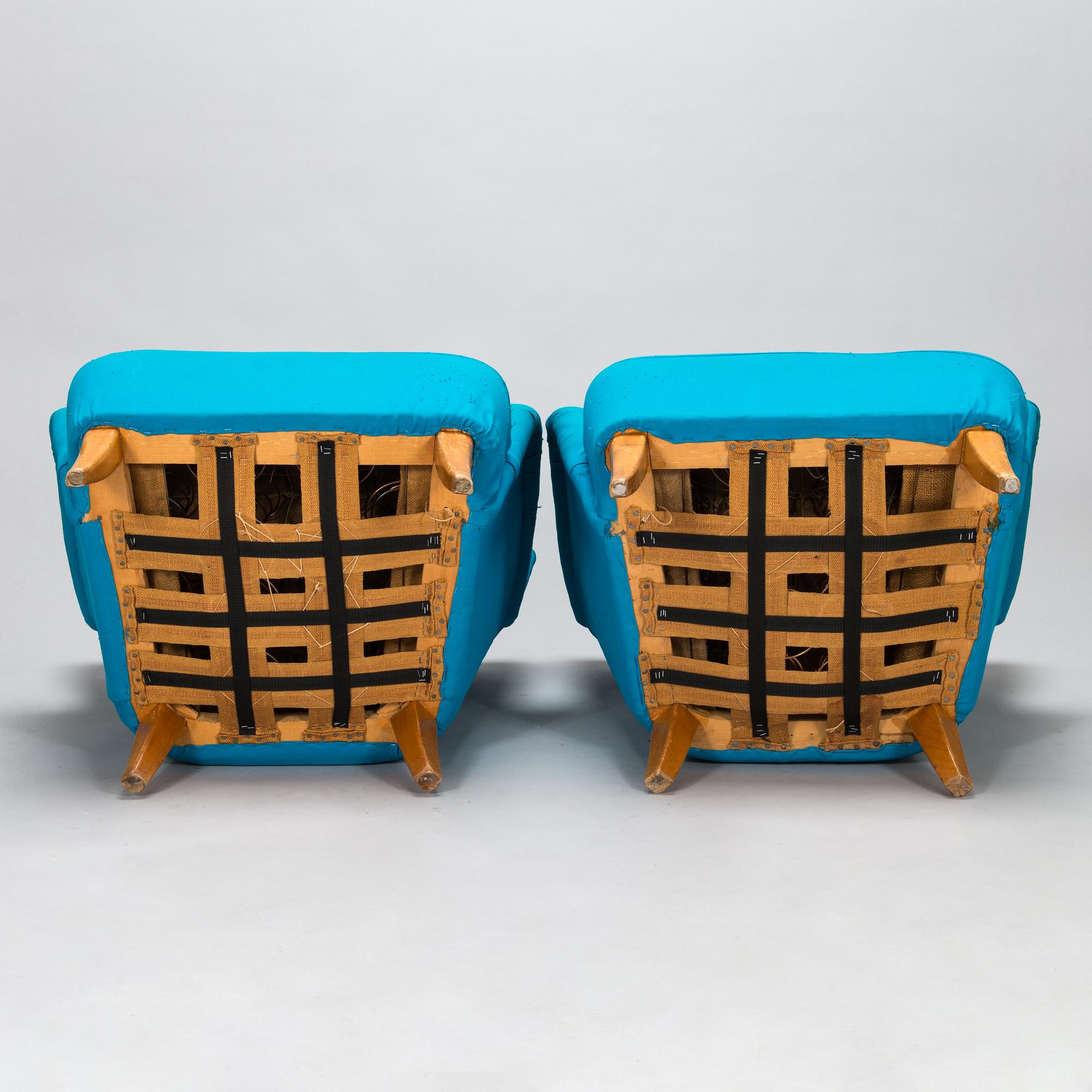 Ilmari Lappalainen, a pair of mid-20th-century 'Laila' armchairs for Asko, Finland.