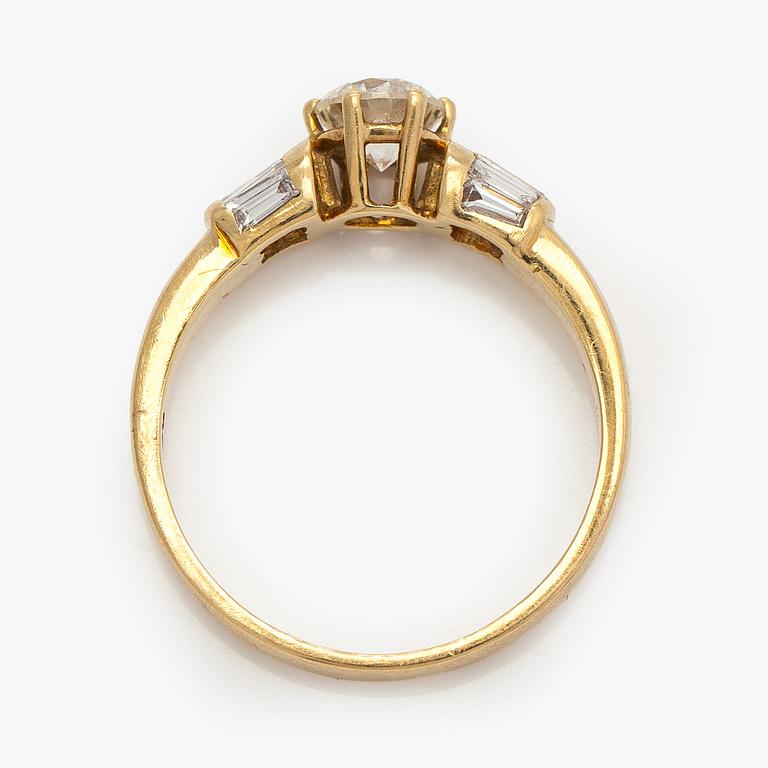 Ring, briljantslipad diamant ca 1,05 ct, 18K guld.