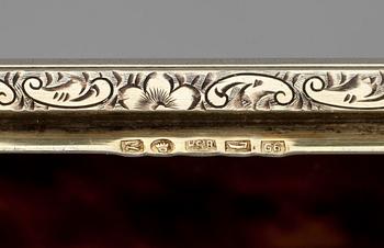 CIGARETTETUIER 2 ST, silver och sköldpaddsskal, 1900-tal.