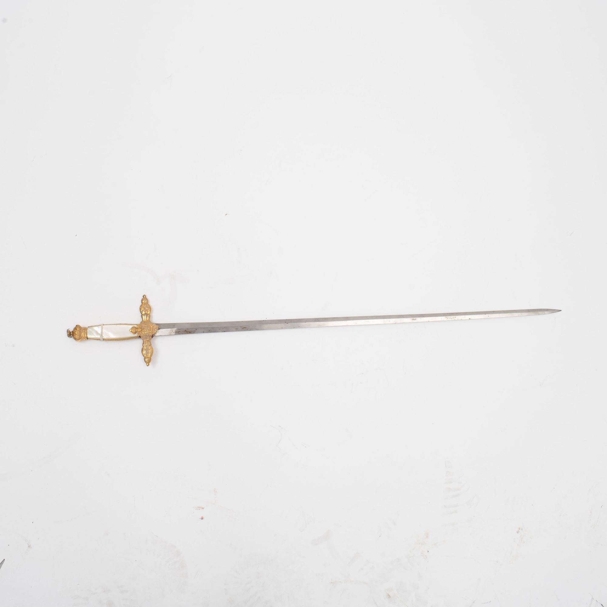 A Swedish small-sword, 19th Century, with scabbard.