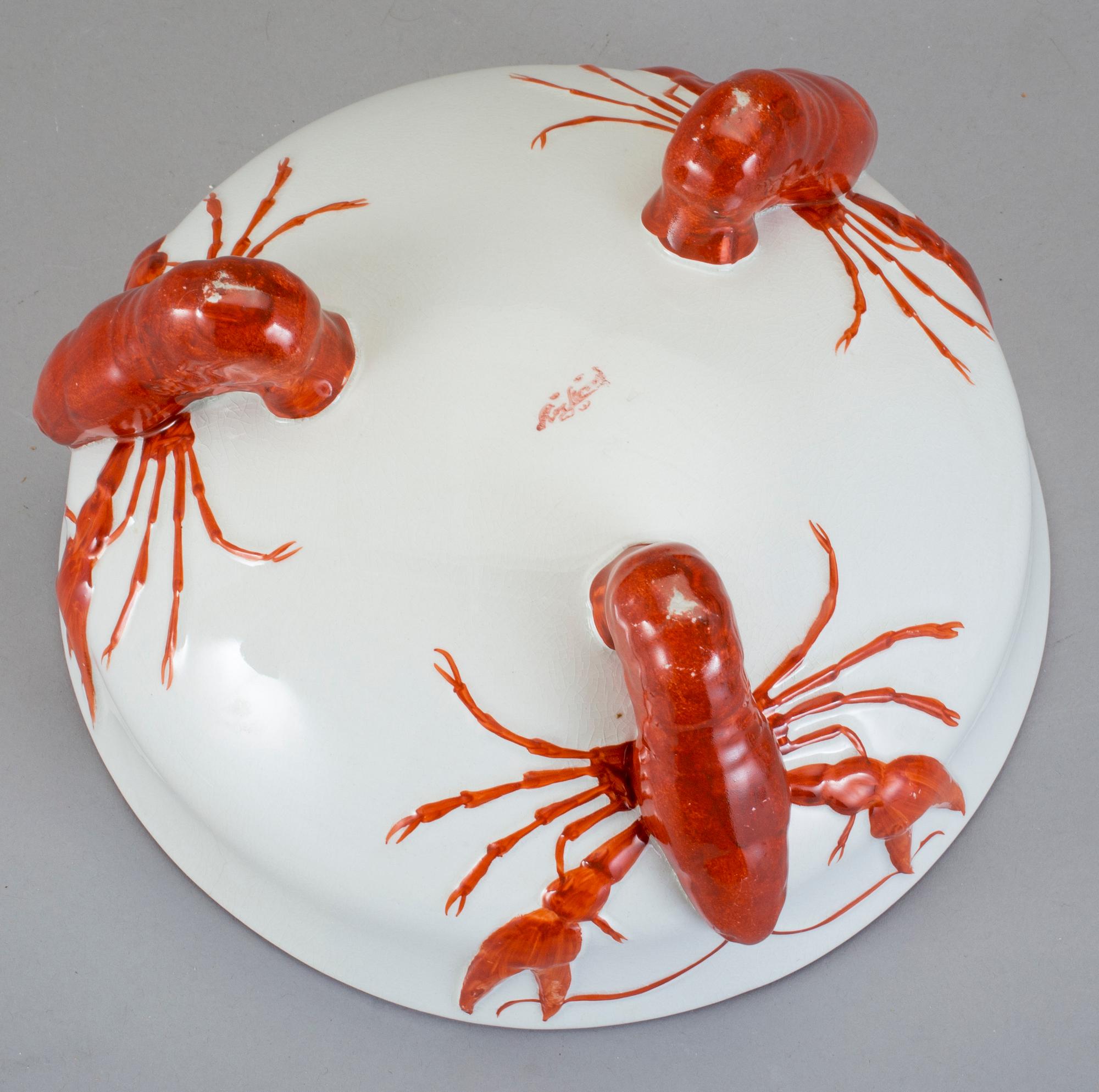 SKÅL, flintgods, Ur Kräftservisen, Rörstrand, 1900-talets första hälft.