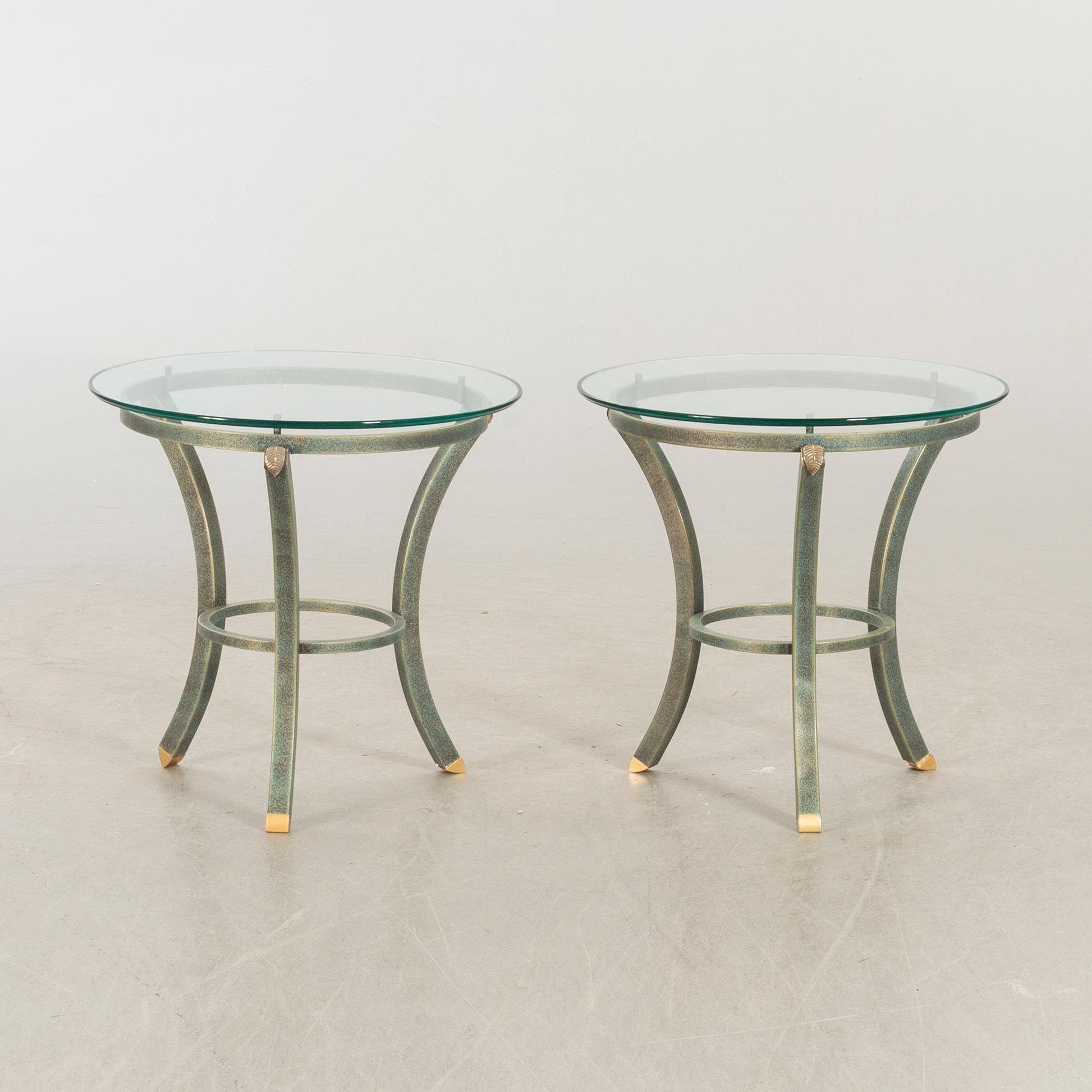 A PAIR OF SIDE TABLES BY PIRRE VANDEL PARIS.