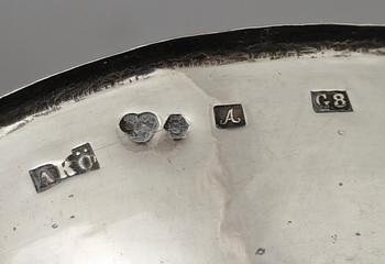 PUNSCHMUGGAR, 6 + 6, silver, HÅBK samt ARÖ, 1930-tal. Vikt 470 g.