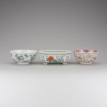 PARTI PORSLIN, 3 delar, Kina, 17-1900-tal.