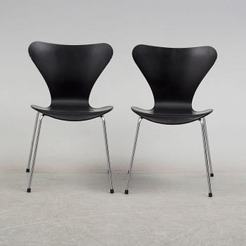 ARNE JACOBSEN, stolar, 6 st, "Sjuan", Fritz Hansen,