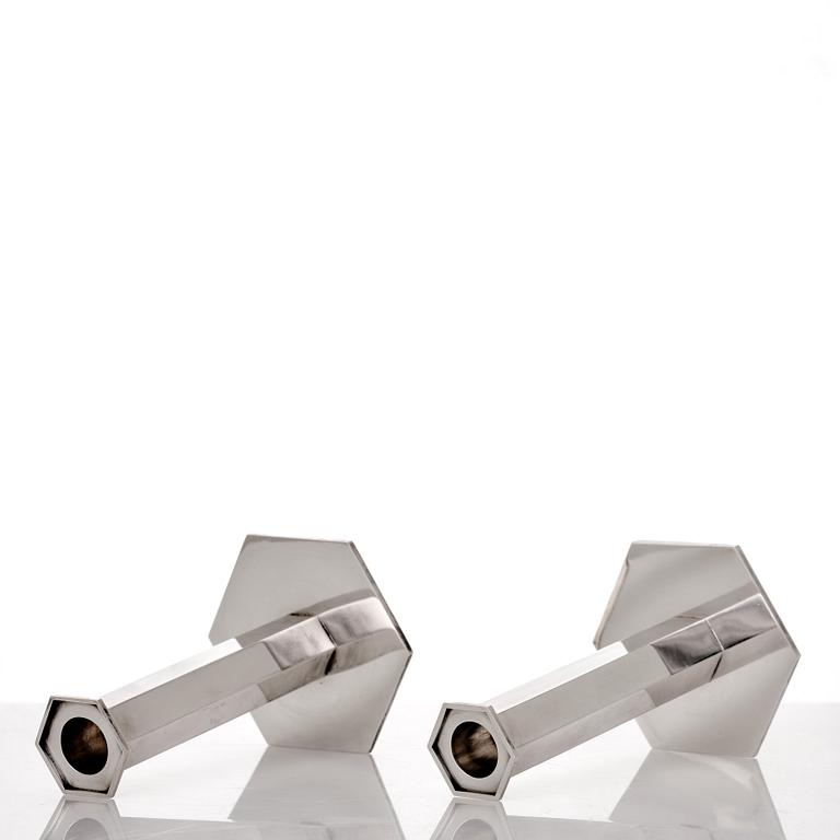 Wiwen Nilsson, a pair of sterling candlesticks, Lund 1971.