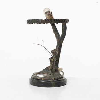 A bronze table lamp, 1920's.