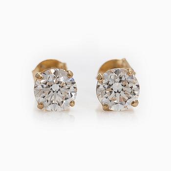 Korvakorut, briljanttihiotut timantit yhteensä 1,0 ct, 14K kultaa.