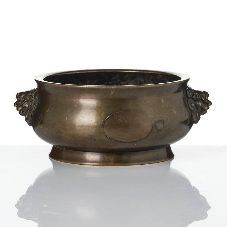 A bronze censer, Qing dynasty, 19th century with a Xuande mark.