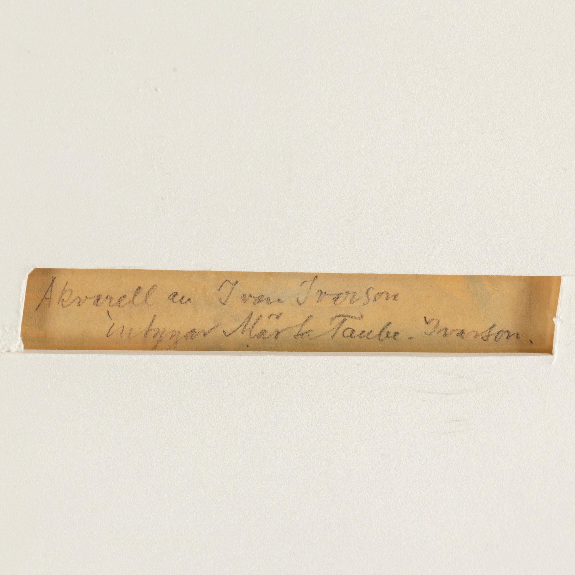 Ivan Ivarson, watercolour, signed with monogram.
