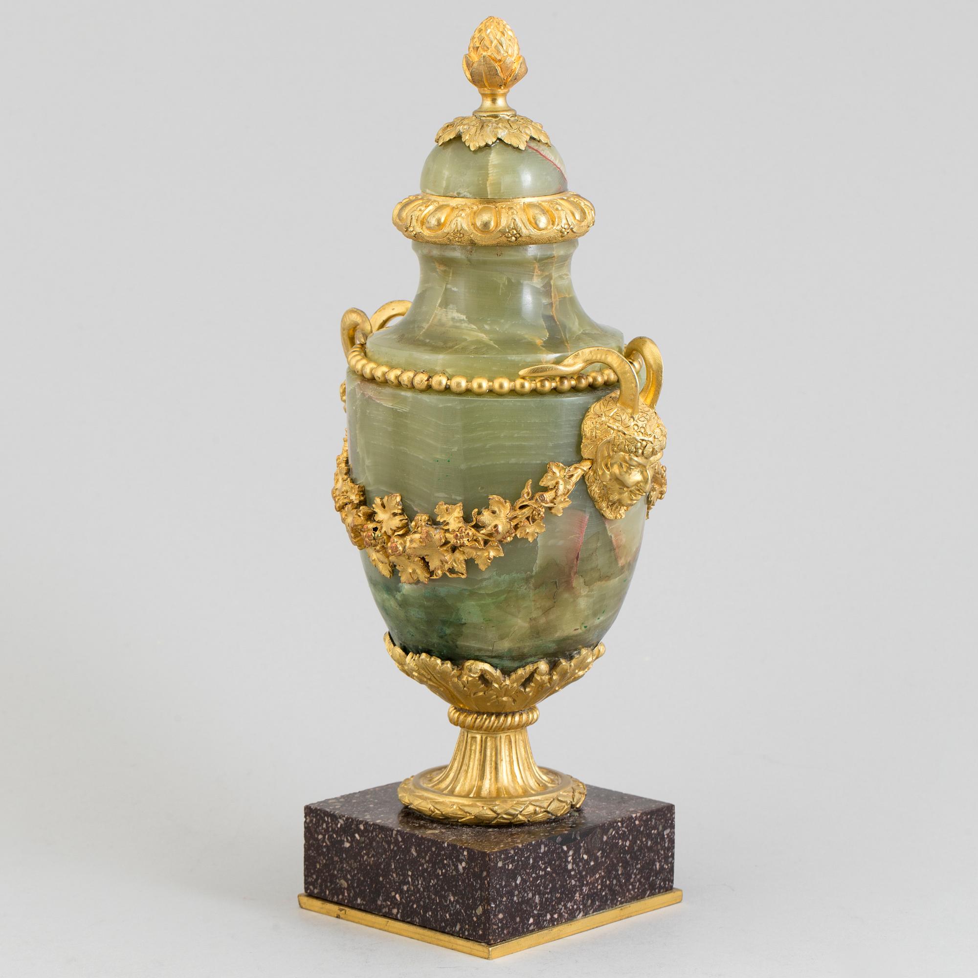 A 19th century onyx urn.