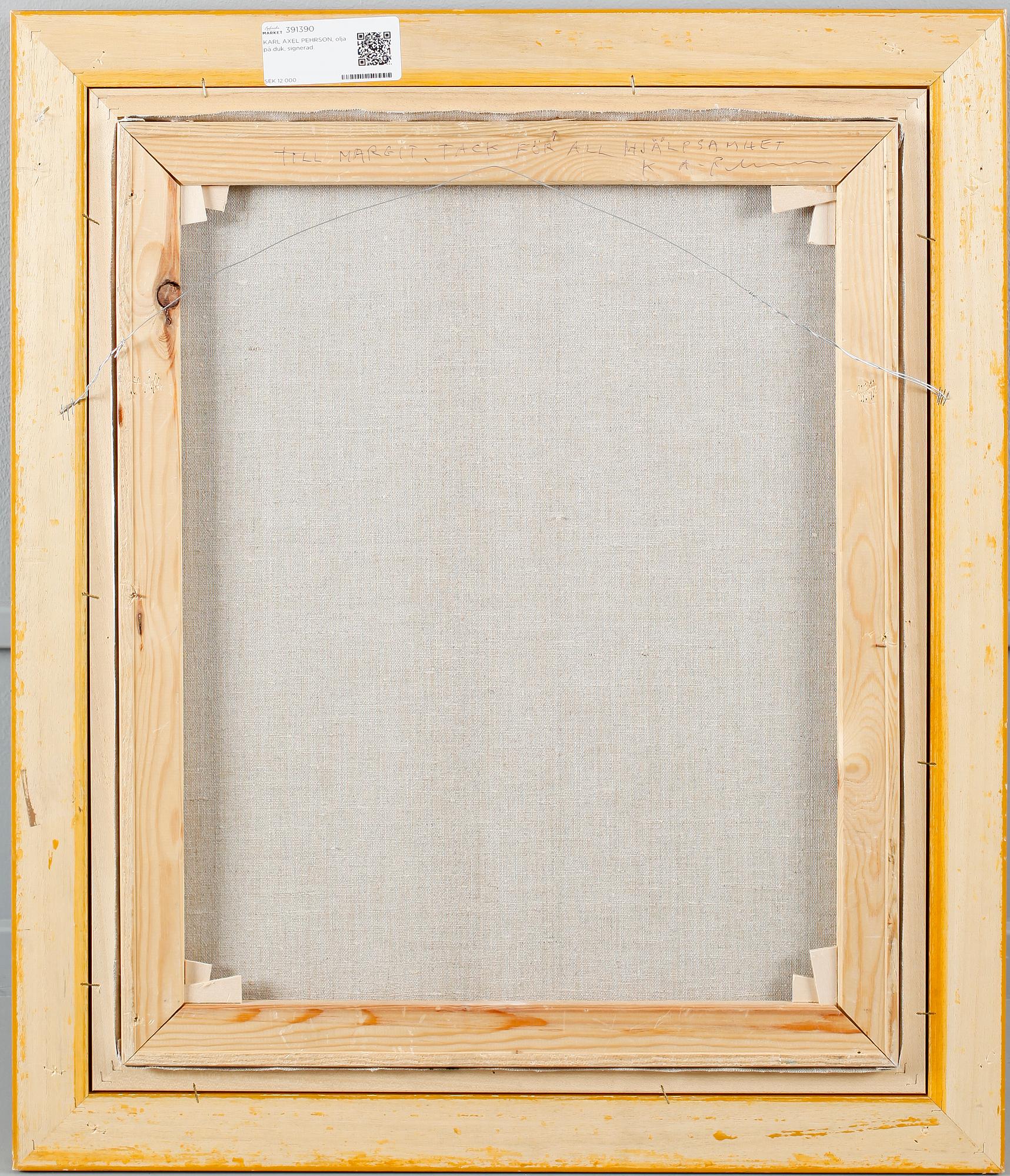 KARL AXEL PEHRSON, olja på duk, signerad.