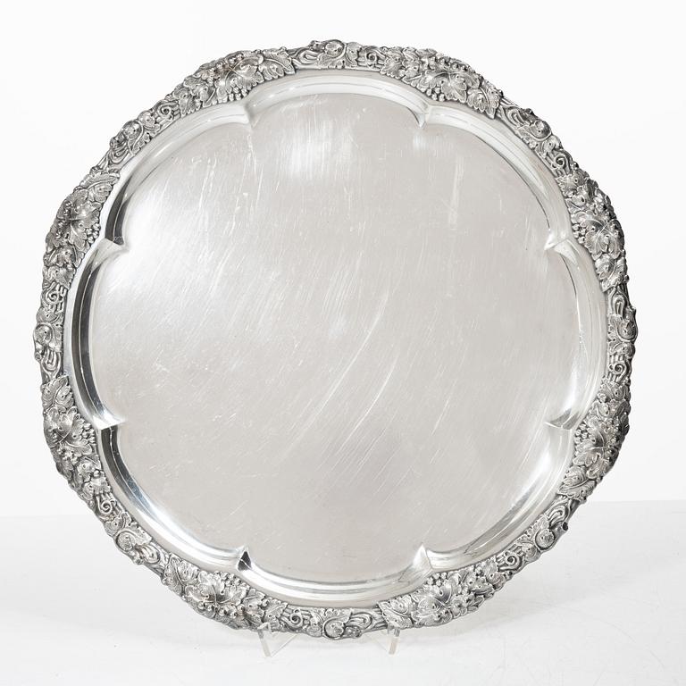 C.G. Hallberg, Tray, silver, Stockholm 1953.