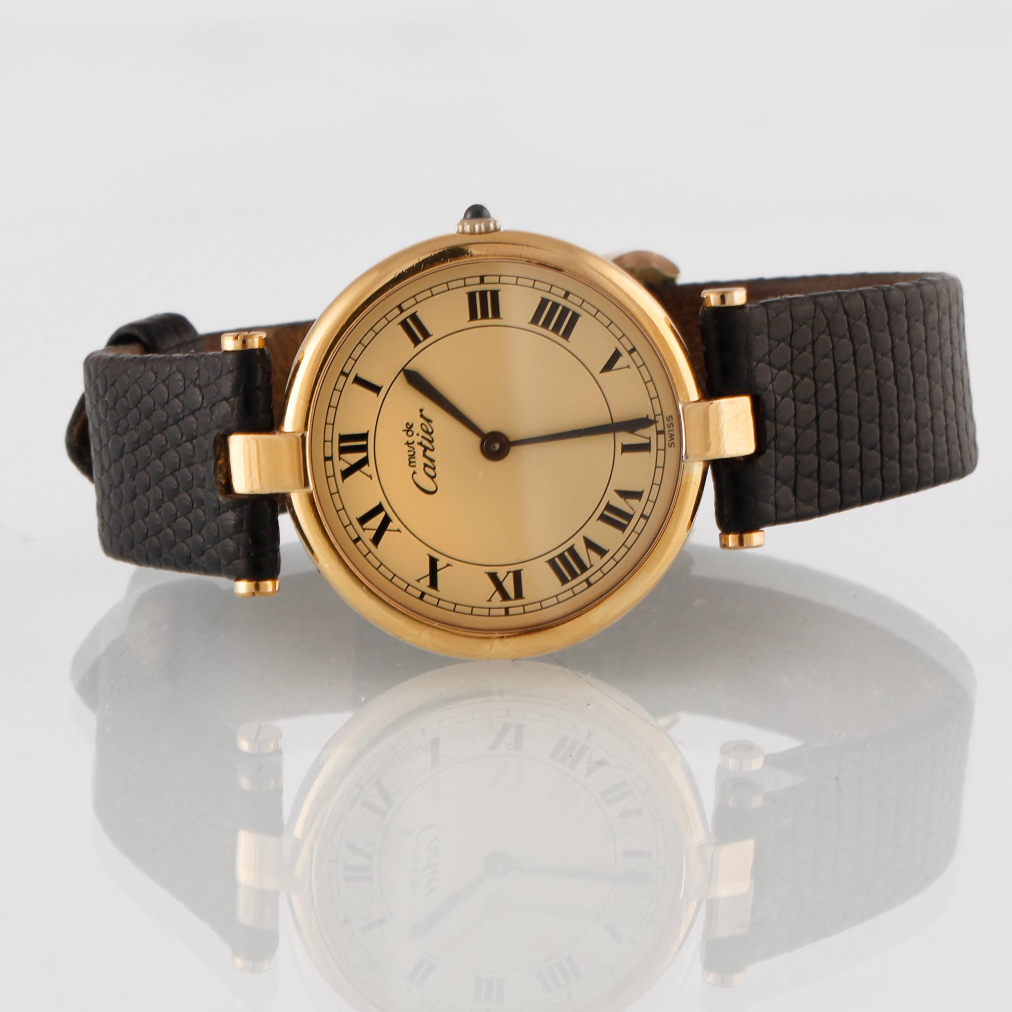 DAMARMBANDSUR, Cartier, Vermeil, Quartz.