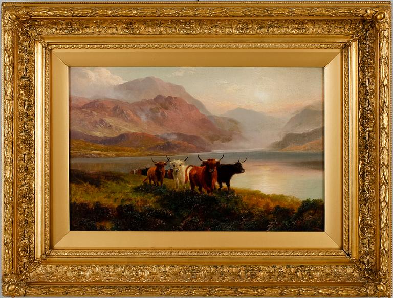 OKÄND KONSTNÄR, olja på duk, sign HR Hall, Skottland, 1800-tal.