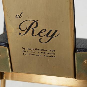 Mats Theselius, an 'El Rey' brass brass and leather easy chair, Värnamo, Sweden 1999.