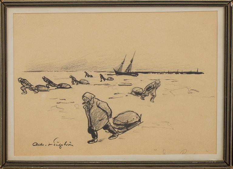 ALBERT ENGSTRÖM, tusch signerad.