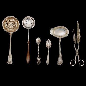 PARTI BESTICK, 22 st, silver, 1800/1900-tal. Total vikt 340 g.