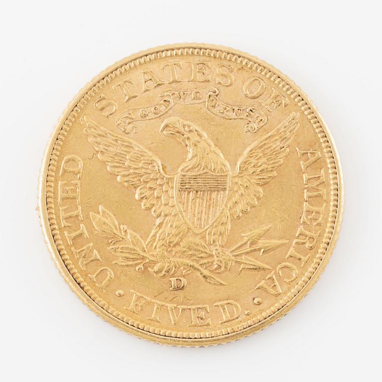 Gold coin, USA, 5 dollars, Liberty Head, 1906.