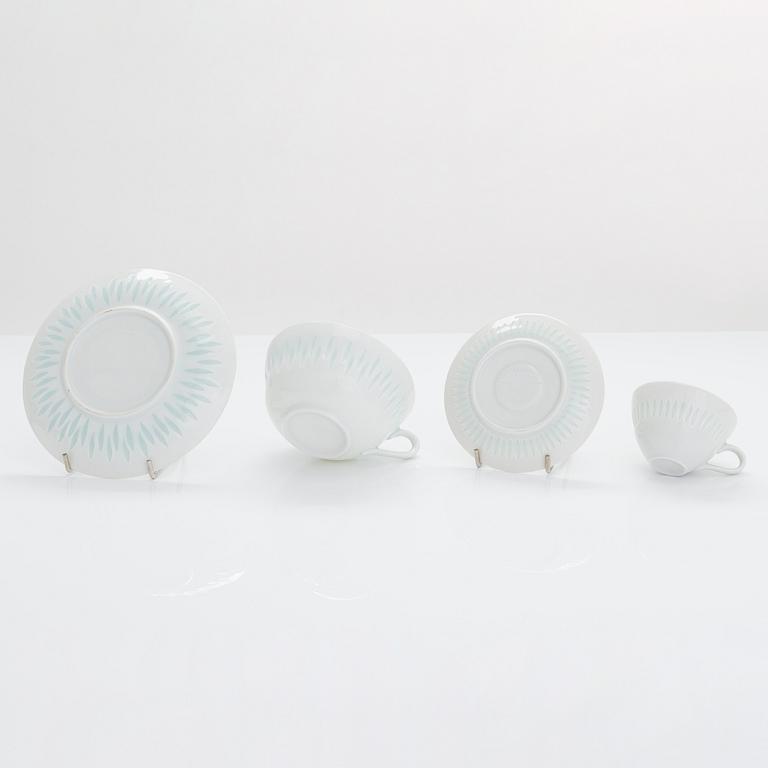Friedl Holzer-Kjellberg, tea and mocha/espresso set, 19 pairs, rice porcelain, signed F.H.Kj Arabia.