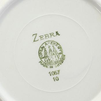 EUGEN TROST, koppar med fat, 4 st, "Zebra", Gefle, 1955-67.