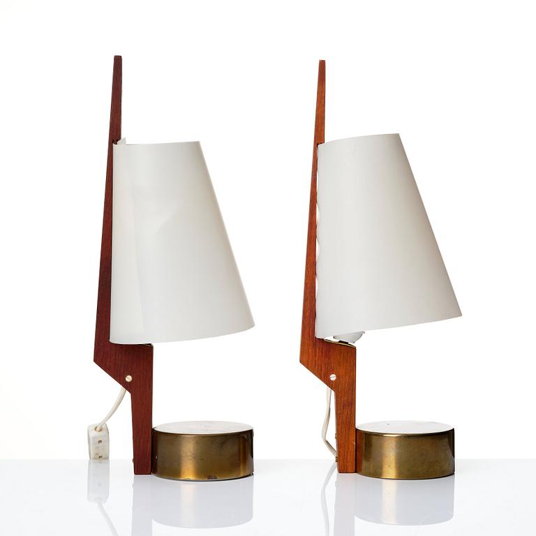 Hans Bergström, a pair of table lamps, model "751", ateljé Lyktan, Sweden 1940-50s.