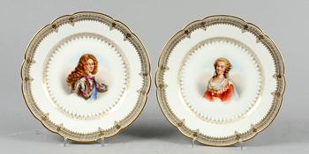 TALLRIKAR, 4 st. Porslin, Sevre 1846. Chateau st Cloude.