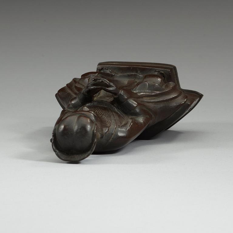 DAOISTISK GUDOM, brons. Qing dynastin, 17/1800-tal.