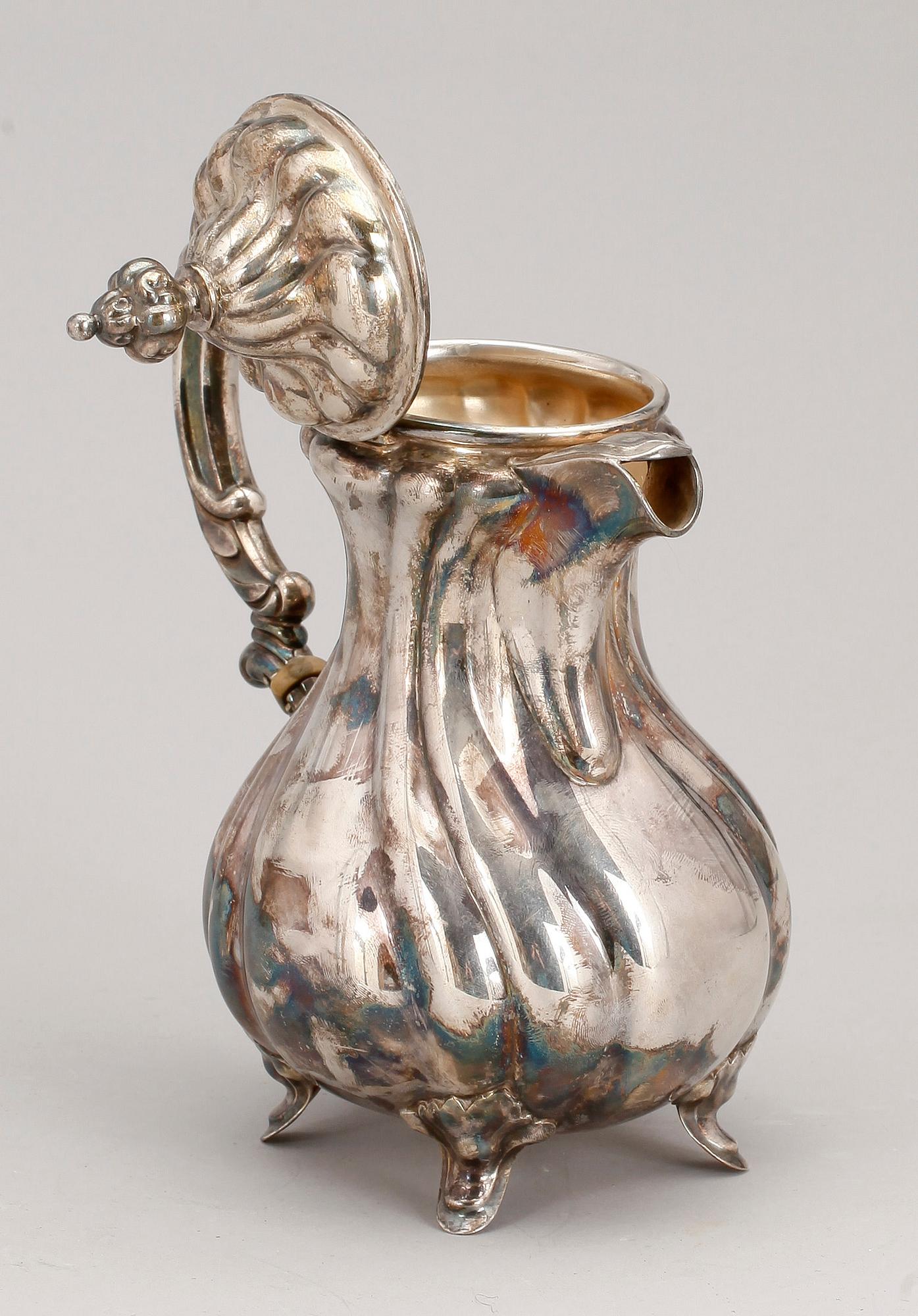 CHOKLADKANNA, silver, rokokostil, Svenssons Eftr G Falkengren, Lidköping, 1945, vikt ca 365g.