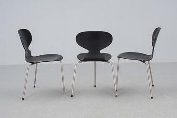 STOLAR, 3 st. "Myran", Arne Jacobsen för Fritz Hansen.