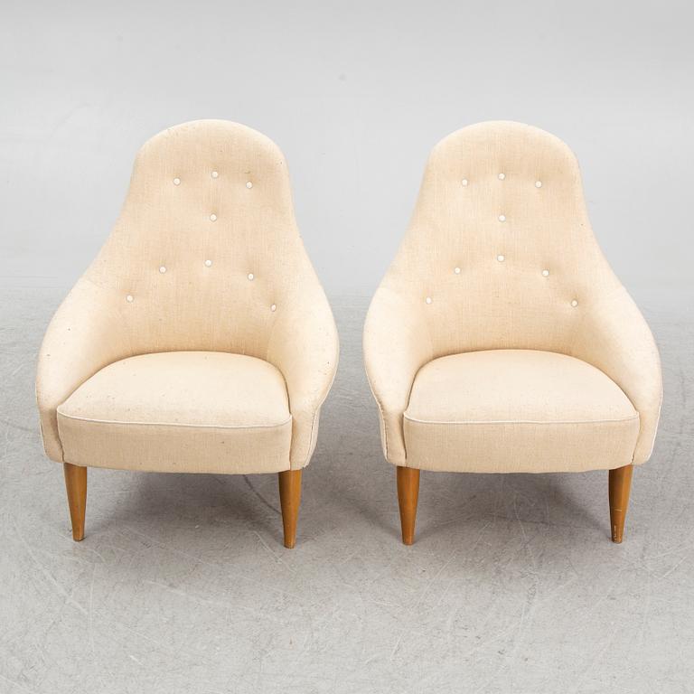 Kerstin Hörlin-Holmquist, a pair of armchairs, "Lilla Eva", from the "Paradiset" series, Triva, Nordiska Kompaniet.